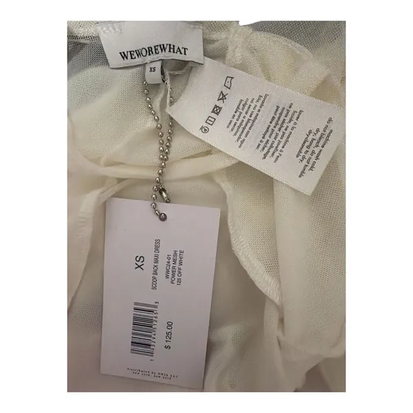 WeWoreWhat Scoop Back Maxi Power Mesh Dress in Off White szXS - Image 3