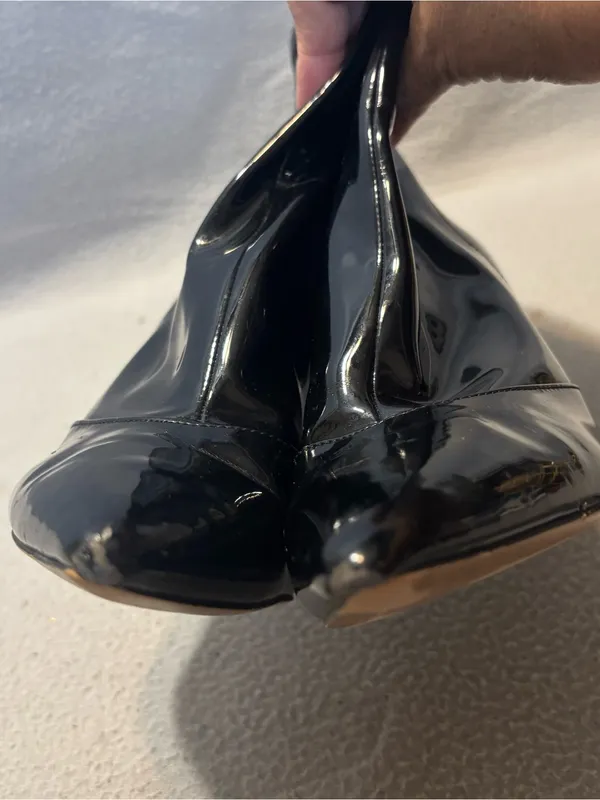 Jessica Simpson Women’s 5.5 Black Patent Pointed-Toe Ankle Boots with Side Zip - Image 5