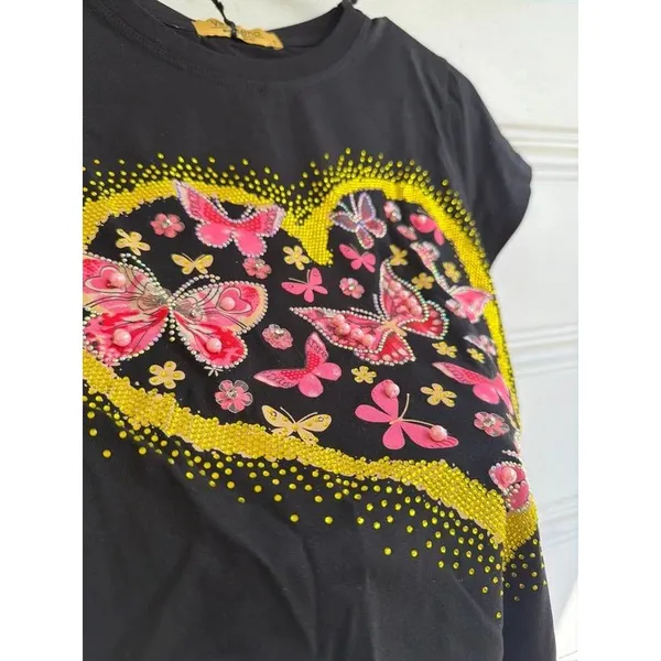 Vinizbena Women’s Embellished Graphic Top – Size Small - Image 3