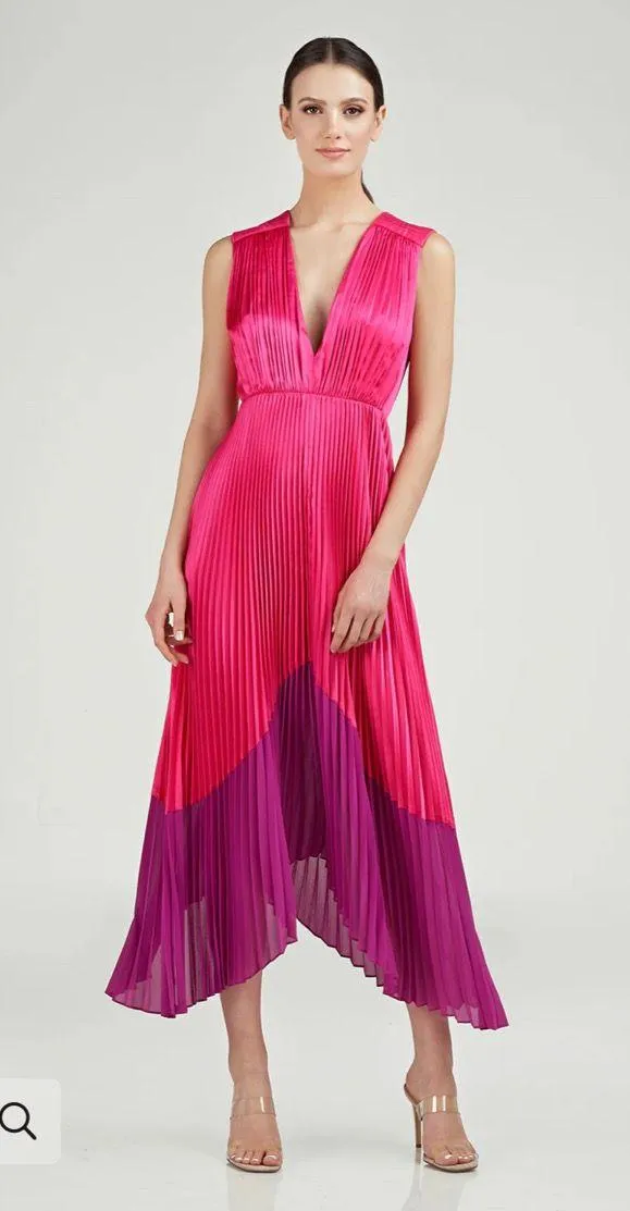 AMUR Amelia Formal Pleated Midi Dress - Image 2