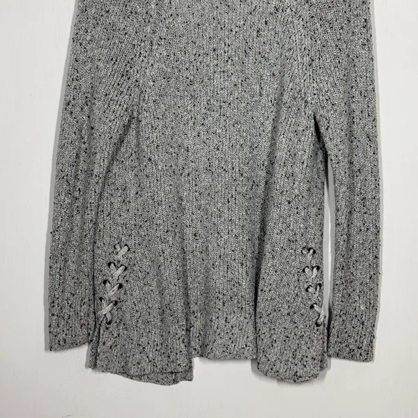 American Eagle Knit Cardigan Sweater Size L Gray Open Front Knit Cozy Comfort - Image 6