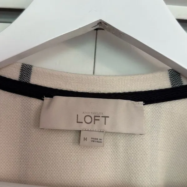 Loft windowpane crewneck crop sweater M - Image 4
