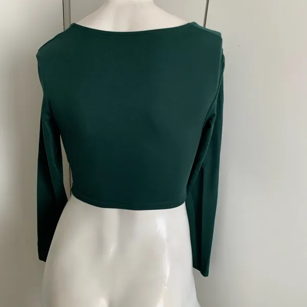 Offline by Real Me green scoop neck size XS long sleeve cropped shirt - Image 4