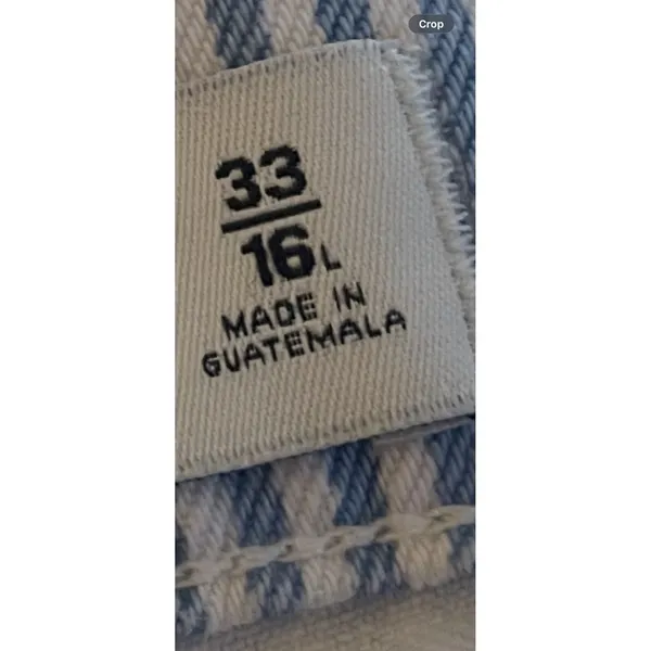 Abercrombie & Fitch 90s Relaxed High Rise Hickory Stripe Jeans Blue White 16LONG - Image 13