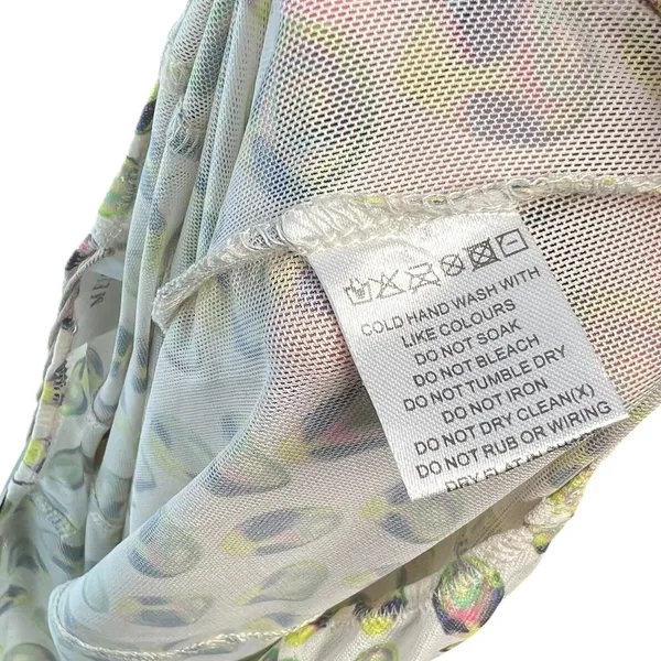 Meshki Nora Mesh Straight Leg‎ Pant Sheer Alien Print Cream Green Size XL - Image 12