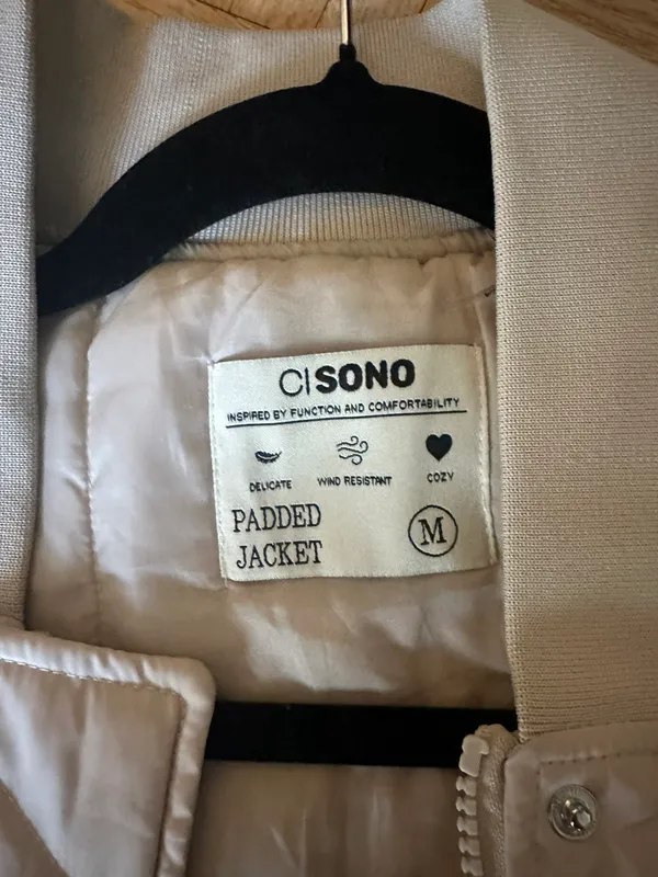 Nylon Bomber Jacket Tan Size M - Image 2