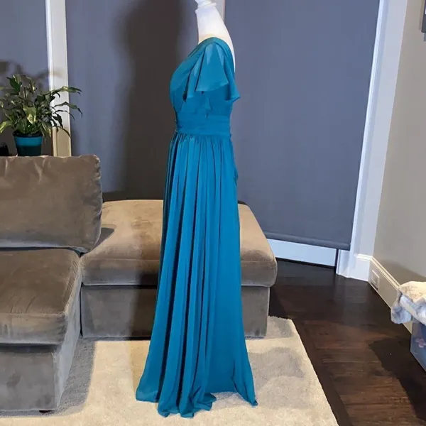 Women’s One Shoulder Chiffon Full Length Prom Party Formal Dress Size S - Image 3