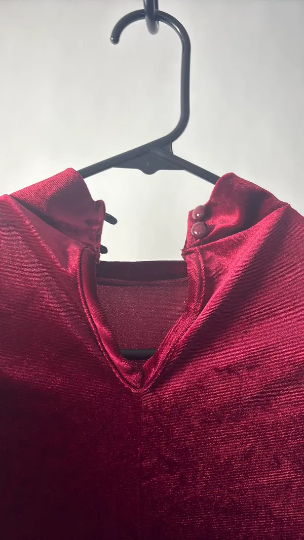 Windsor Red Velvet Dress - Image 4