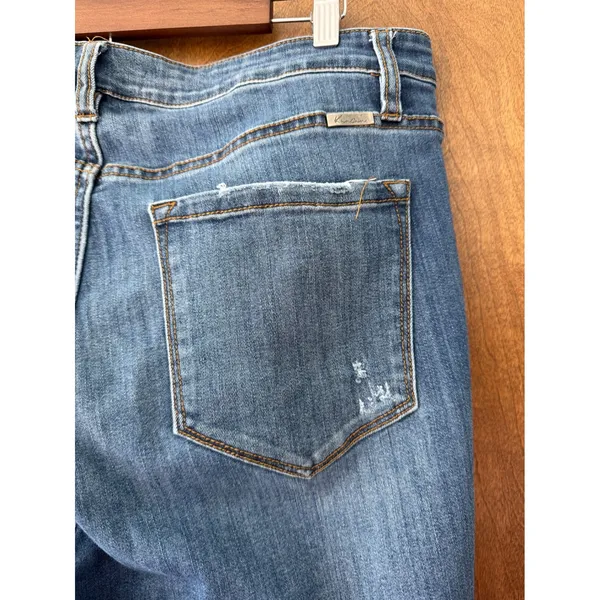 Kancan Sz 18 Cropped High Rise Distressed Dark Wash Jean Casual Streetwear Denim - Image 4