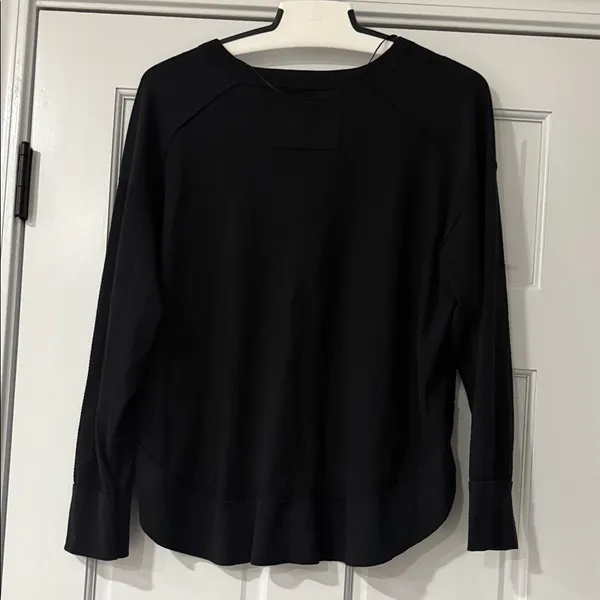 JOY LAB Black V-Neck Layered Sweatshirt - Image 6