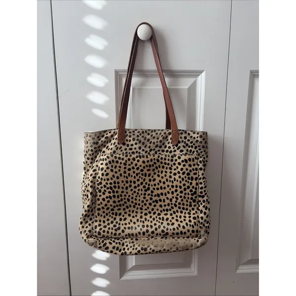 MADEWELL The Medium Transport Tote Leopard Calf Hair Distressed - Image 2