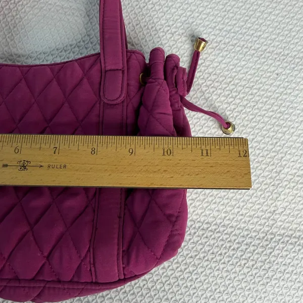 Vera Bradley Plum Purple Quilted Microfiber Handbag Satchel Tote Gold Hardware - Image 4