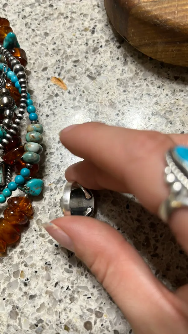 Turquoise Sterling Silver Ring 925 Green - Image 2