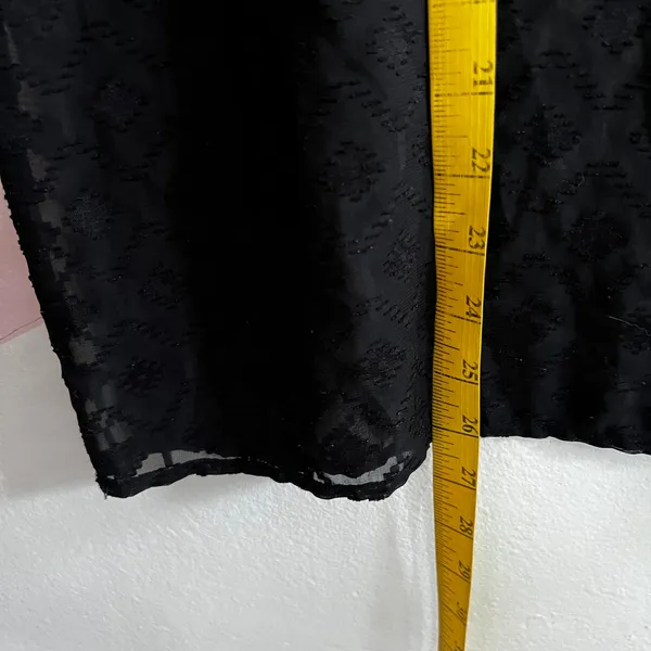 Black Mesh Sheer Top Grunge Witchy Gothic Whimsigoth Small‎ - Image 5
