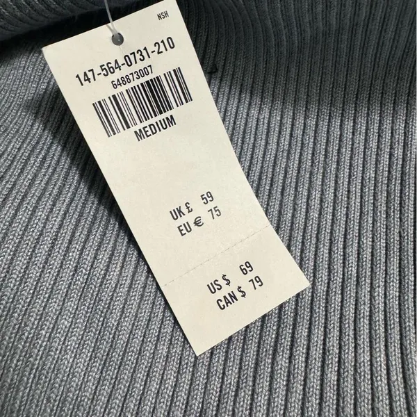 Abercrombie & Fitch Flare Leg Slit Knit Pants Blue Medium Lounge Ribbed - Image 3