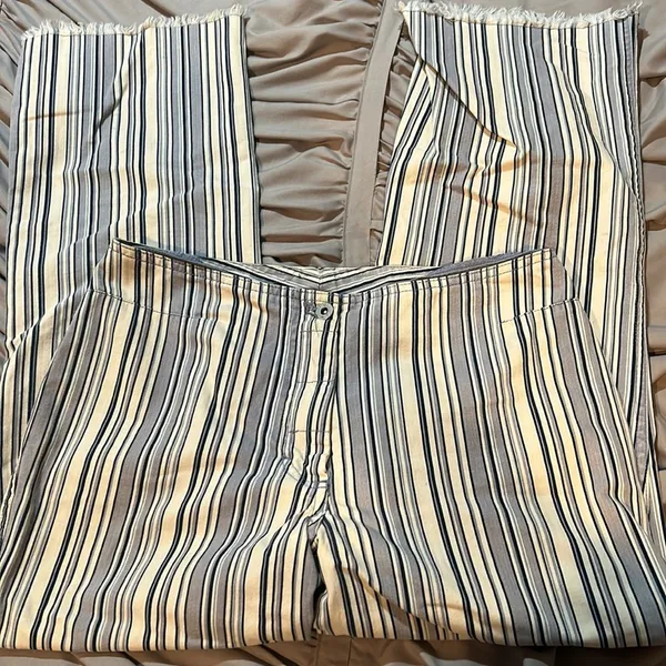 Blue & White Stripped Pants Size 4 - Image 4