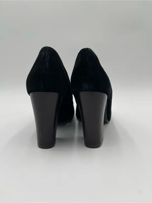 Missoni x Target Black & Brown Barkwood Zig Zag Suede Heeled Pumps Shoes Sz 8 - Image 3