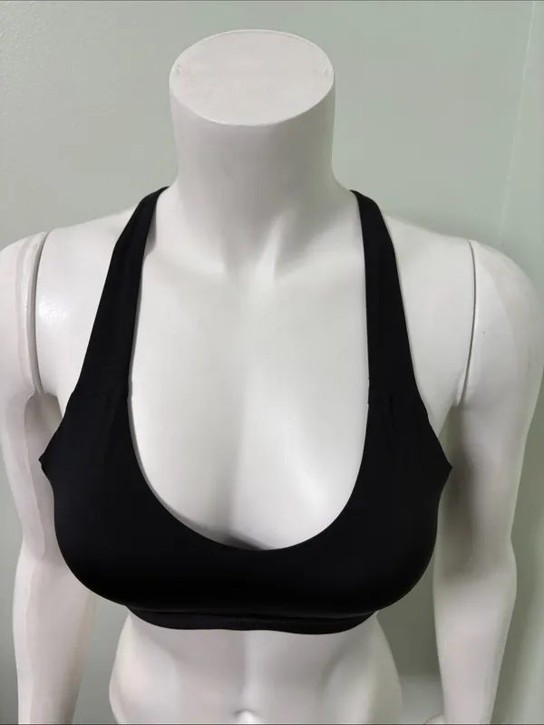 Lululemon Up for It Bra Black Women’s Mesh Cross No Wire Back Medium Support - Image 5