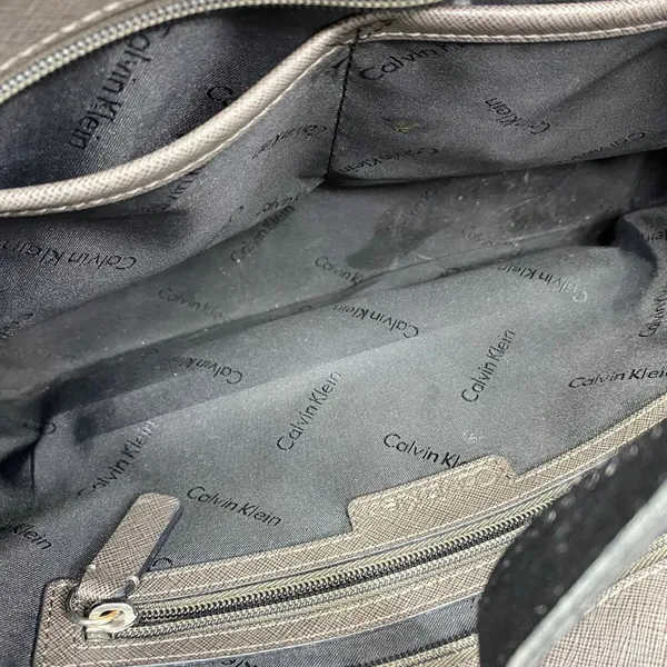 Calvin Klein Black Large Saffiano Leather Tote Bag - Image 9