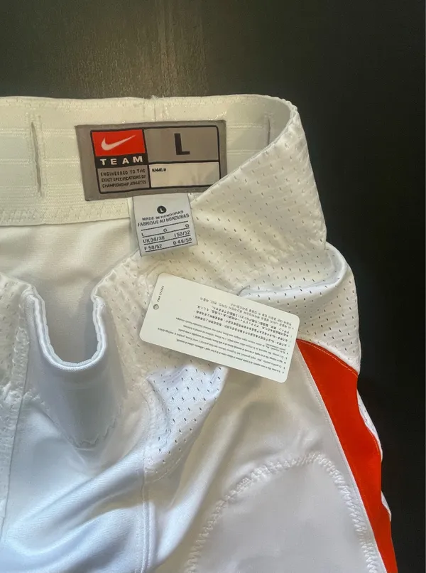 Nike Men’s White and Orange Padded Football Pants ( Large) - Image 6