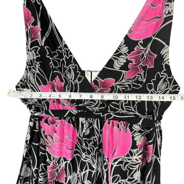 Ambrielle Y2K Pink Floral Maxi‎ Dress Empire Waist Open Back Tie Fairy Grunge M - Image 10