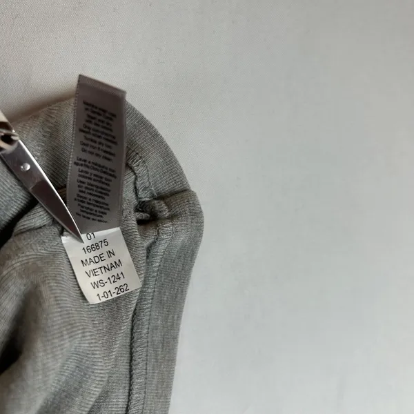 nuuds Womens Long Sleeve Ribbed Boat Neck Top Grey Heather WS-1241 Size M - Image 5