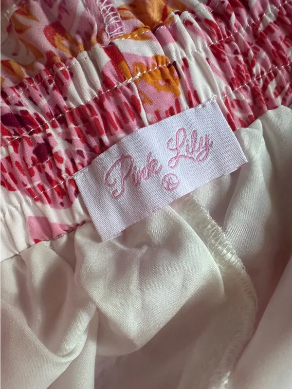 Pink Lily Floral Skirt - Image 2