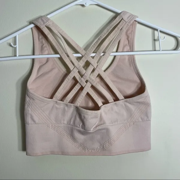 New Balance Pink Sports Bra Athletic‎ Casual Petal Pretty Minimalist Comfortable - Image 3