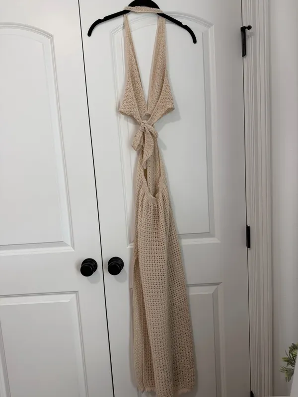 Tan knit swim cover up - Image 3
