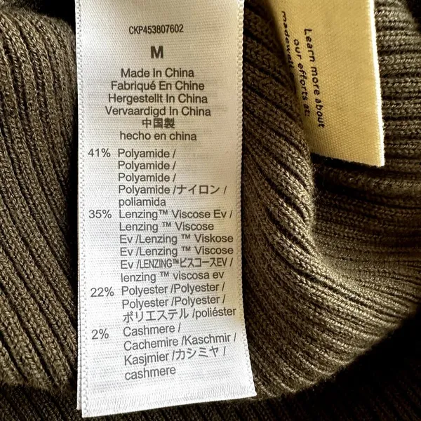 Madewell Ruffle Cuff Henley Sweater Ribbed Knit Pullover Slim Fit Green Medium - Image 4