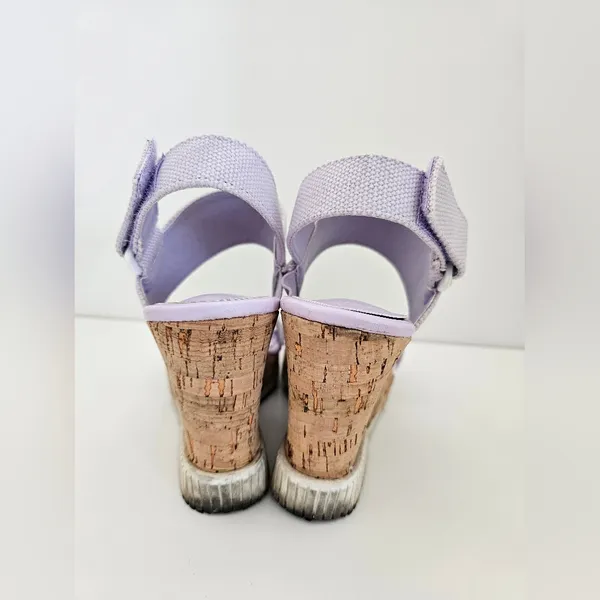 Nautica Lilac Lavender Cork Wedge Sandals - Size 8 - Sporty Logo Straps - Summer - Image 7