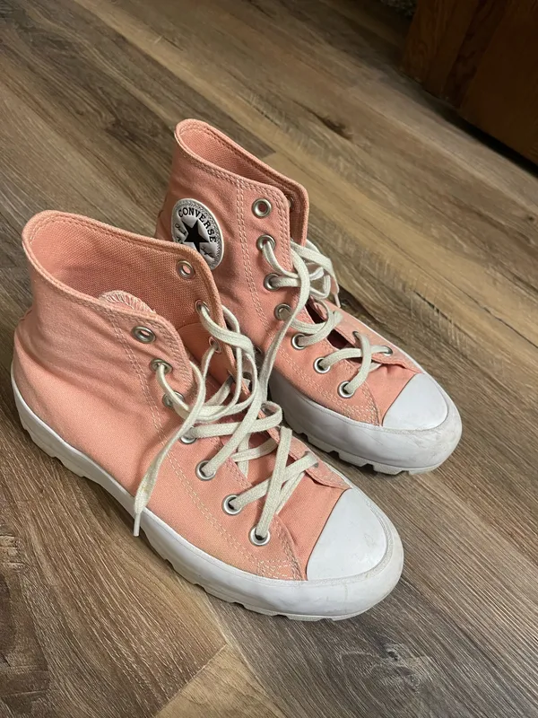 Pink Lugged High Top Converse - Image 3