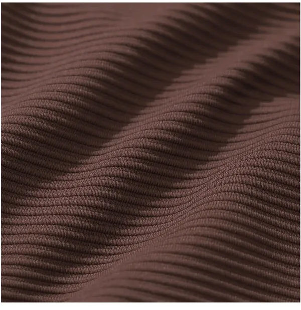 Berlook Dark Coffee Ribbed High Cut Bikini Bottom Brown Size L - Image 8