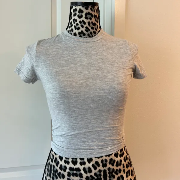Crewneck grey fitted tshirt xsmall Gray Size XS - Image 2