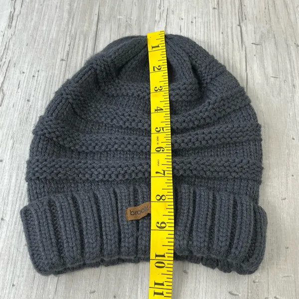 Brook + Bay Dark Gray Knit Slouchy Winter Warm Beanie Hat - Image 6