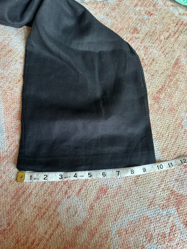 NWT Quince 100% European Linen Pleated Trouser black size 8 - Image 10