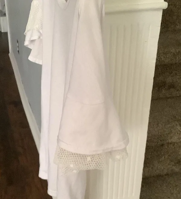 Unique white cotton top Size L - Image 4