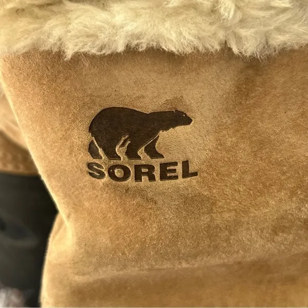 Sorel Snow Angel Winter Boots Rootbeer Tan Black Faux Fut Lace Up Boots Size 11 - Image 6