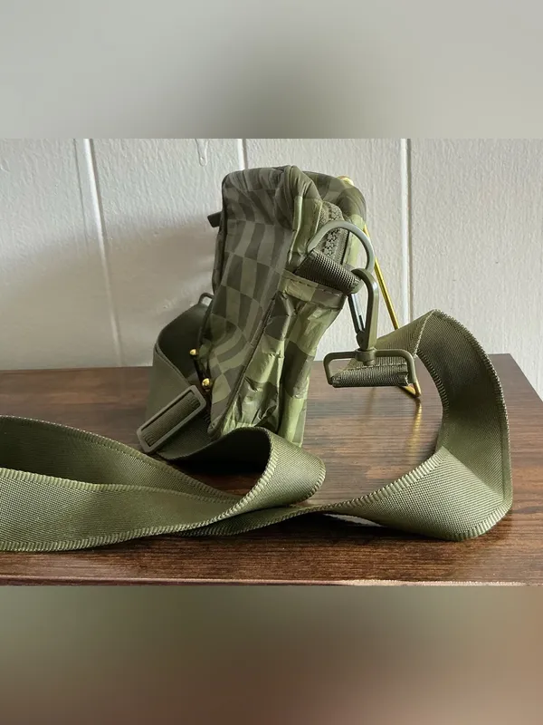 A Waterproof ALOHA Collection Le Tour Army Green Checkered crossbody bag - Image 4