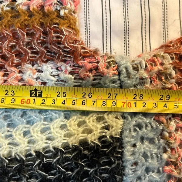 Off Shoulder BKE Multicolored Knit thin sweater Size L - Image 3