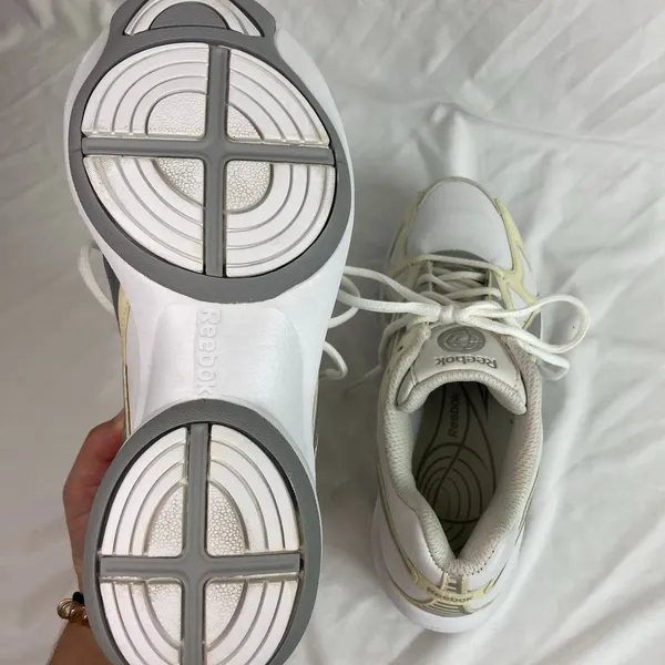 NEW‎ Reebok women's white cream simplytone lace up play dry sneakers shoes 7 - Image 6