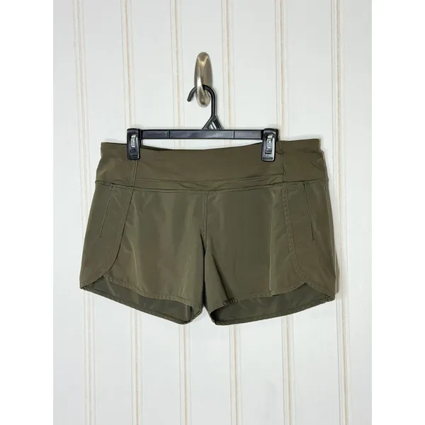 Lululemon Run Times Short 4-way Stretch 4" Dark Olive Green Size 10 - Image 4