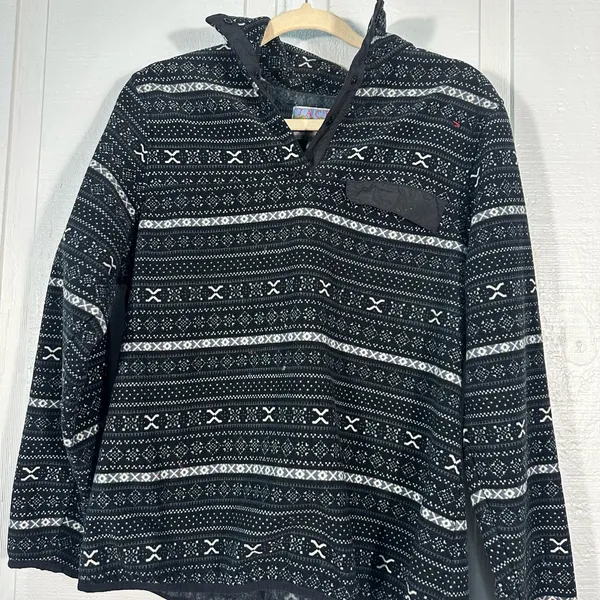 Jachs Cabin Collection Black Women Fleece Pullover Sweater Size Large EUC - Image 2