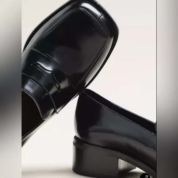Zara Patented leather platform penny loafers - Image 3
