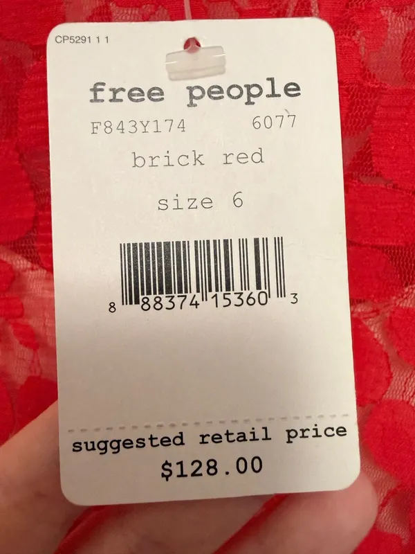 Free People‎ Brick Red Lace Dress NWT Boho Fit Flare festival - Image 10