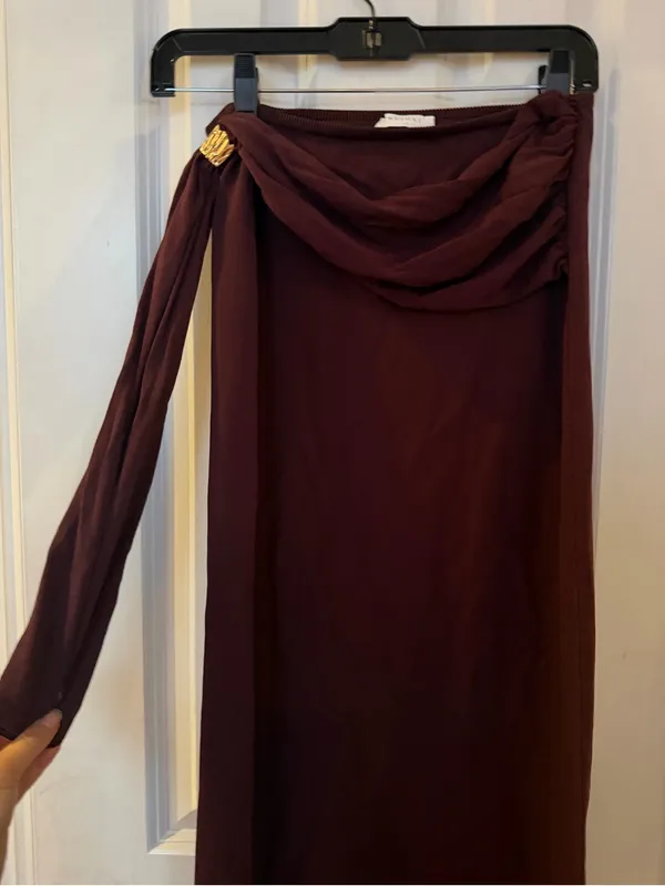 Meshki Bowie Low Rise Draped Knit Maxi Skirt - Image 4