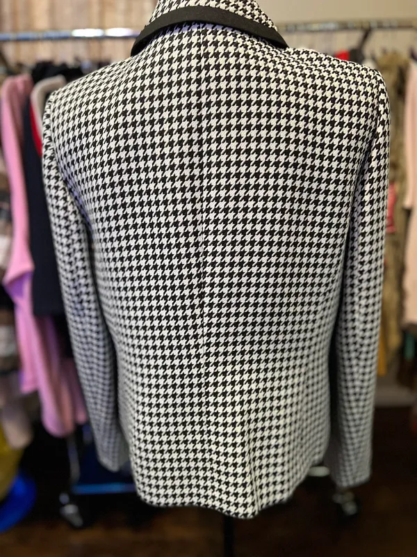 houndstooth blazer tweed jacket sz10 - Image 7