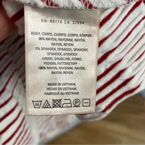 Anthropologie Maeve Caleta Handkerchief Red Stripe Strapless Dress XL New - Image 8