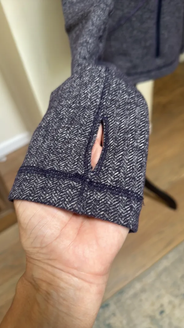 Lululemon Athletica Navy/Gray Herringbone Define Zip Up Size 10 - Image 2