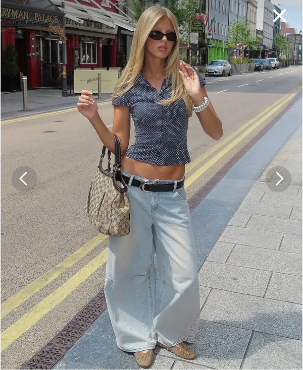 Edikted Skater Wide-Leg Denim Pants - Image 2